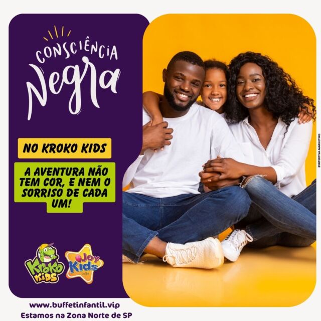 🐊 A aventura no Kroko Kids não tem cor, assim como os sonhos de cada criança! ✊🏾✊🏿✊🏽 Neste Dia da Consciência Negra, celebramos a força, a história e a cultura que inspiram um futuro de igualdade e respeito para todos. 💚 #ConsciênciaNegra #KrokoKids #AventuraSemCor #Diversidade #juntossomosmaisfortes