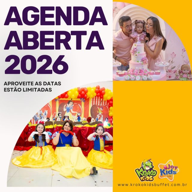 Uma nova temporada de festas está chegando e o coração já bate mais forte só de imaginar cada abraço, cada sorriso e cada parabéns cantado bem alto. Em 2026, o Joy Kids e o Kroko Kids querem fazer parte desses momentos que a sua família vai guardar pra sempre.

Aqui, cada detalhe é pensado com carinho: o brilho nos olhos das crianças, a tranquilidade dos pais e aquela sensação gostosa de entrar no buffet e saber que está tudo do jeitinho que você sonhou. Dos brinquedos à decoração, da comidinha ao atendimento, nossa equipe está pronta para receber vocês como se fossem da família.

As datas para 2026 já estão abertas e muitas famílias já começaram a garantir seus melhores dias do ano. Se o seu coração já começou a planejar a próxima festa, chama a gente no Direct ou WhatsApp e vamos construir juntos uma comemoração cheia de afeto, diversão e memórias lindas para o seu pequeno.

www.buffetinfantil.vip