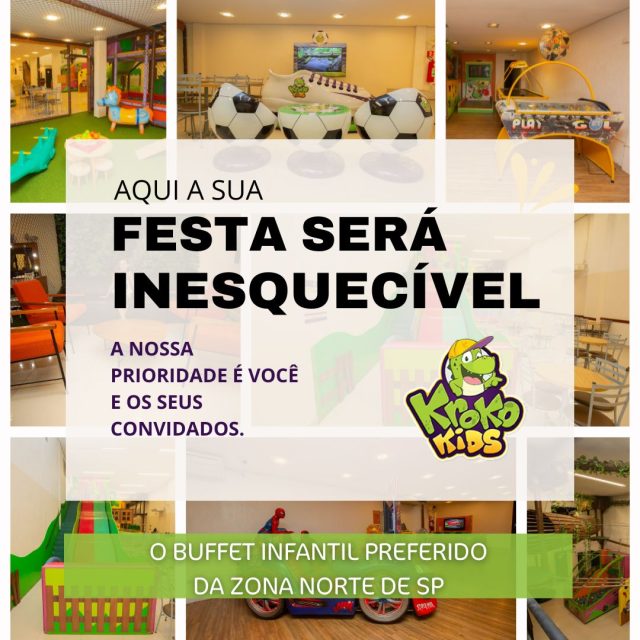 Espaço incrível, buffet delicioso, decoração impecável e um time que REALMENTE se importa com cada detalhe. ❤️🎉
No Kroko Kids, sua festa não é só um evento... é uma experiência que todos irão lembrar para sempre!

👉 Clica no WhatsApp agora e reserve sua data! Não fique de fora!
📲 WhatsApp: (11) 97574-2301